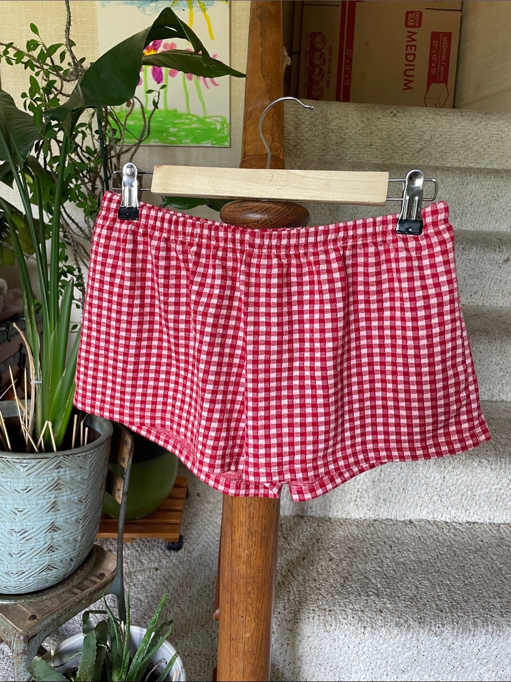 Brandy Melville Red Gingham Women’s Shorts - Classic Summer Check